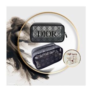 GWP Dior Black and Gray Logo Toiletry Pouch